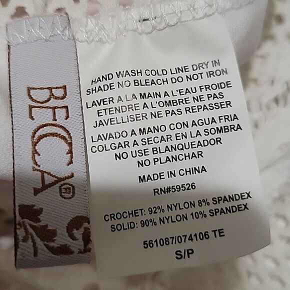 Becca by Rebecca Virtue White Captured Crochet One-Piece Swimsuit - Picture 12 of 16